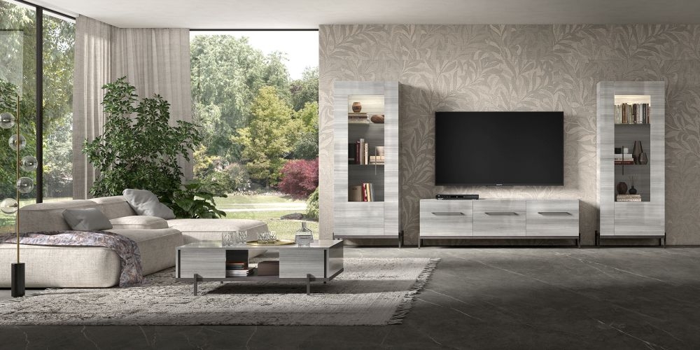 Product photograph of Status Mia Day Silver Grey Tv Unit 185cm With Storage For Television Upto 72inch Plasma With Handles from Choice Furniture Superstore.